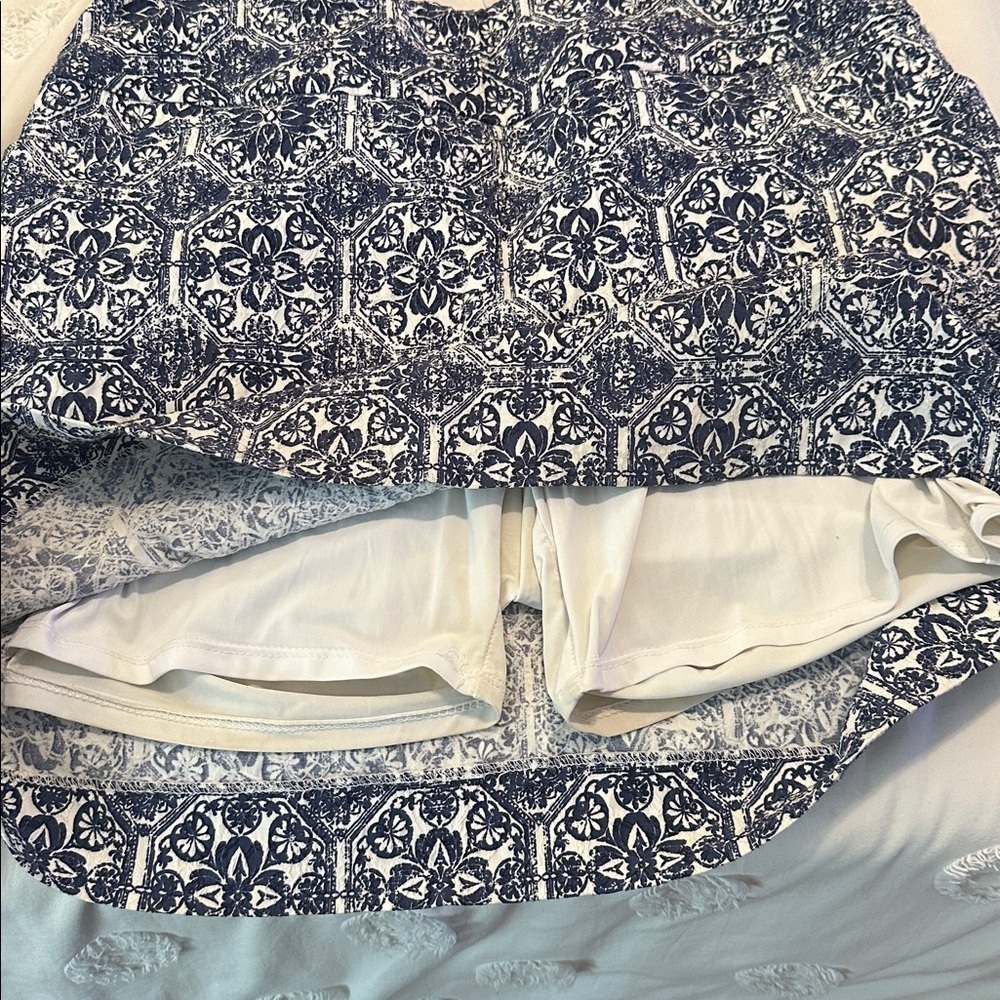 Elliott Lauren navy white printed skirt size 8 - Picture 6 of 7